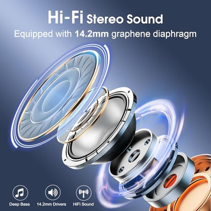 Wireless Earbuds 75H Bluetooth 5.4 Sport Headphones with Earhooks, Black - color: Black
