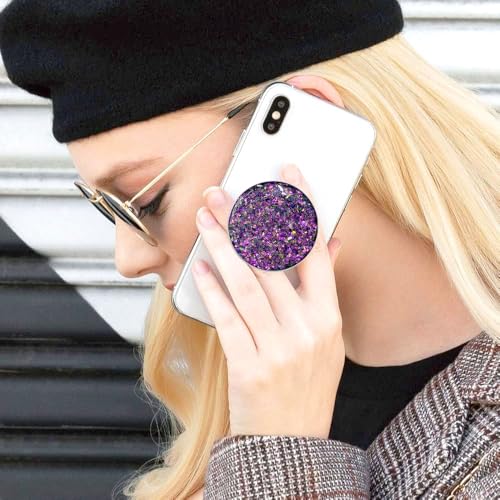 Magnetic Retractable Phone Stand, Phone Grip, Suitable for Round Foldable Phones and Tablet Accessories - Transparent ShinePowder (Magnetic Fuchsia) - color: Magnetic fuchsia