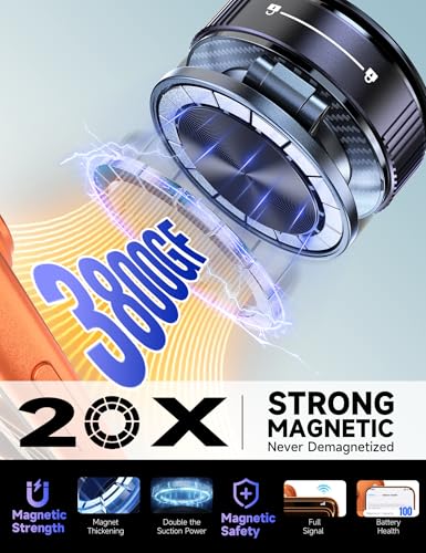 Magsafe Car Mount, Vacuum Magnetic Phone Holders for Your Car - color: Blue