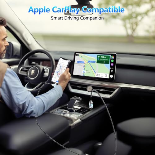 90 Degree Rotating iPhone Charger Cable with 180°Swivel Head, [MFi Certified] 6.6FT Right Angle Lightning Cord for Apple CarPlay, Fast Charging USB A to Lightning Cable for iPhone 14 13 12 11 X iPad