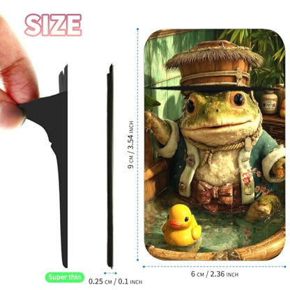 Phone Credit Card Holder Stick on, Cell Phone Pocket Self Adhesive Stretchy Stick on Wallet ID Credit Card Case Pouch Sleeve with Flap for All Smartphones, Bathing Frog - color: Bathing Frog