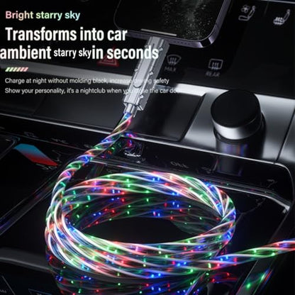 SWLIFL 4 in 1 USB to USB C Charging Cable 2 Pack 3.3ft Light up USB-C Cable - color: 4 Combinations RGB Starlights
