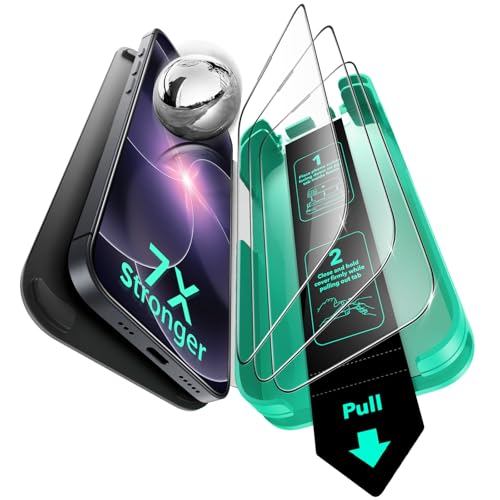 ESR 3 Pack for iPhone 17e/16e/14/13/13 Pro Screen Protector, Armorite | 7X Impact Absorption, 9H+ Tempered Glass, Easy One-Pull Installation, Full-Coverage Protection, UltraFit Tray, Bubble-Free - size: iPhone 17e/16e/14/13/13 Pro 6.1 inch