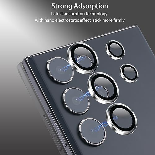 Camera Lens Protector for Samsung Galaxy S23 Ultra, Silver - color: Silver