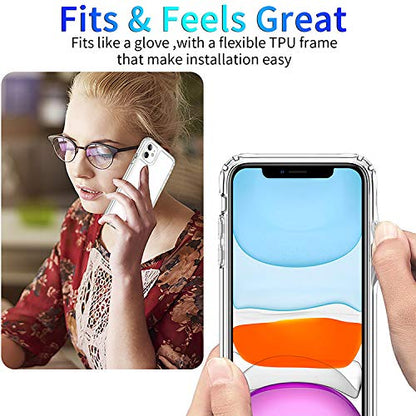 DEERLAMN Clear Case for iPhone 11 6.1-Inch, Military Grade Drop Protection Anti-Scratch Transparent Ultra Slim Non-Yellowing Shockproof Protective Phone Cover - size: iPhone 11 6.1-Inch