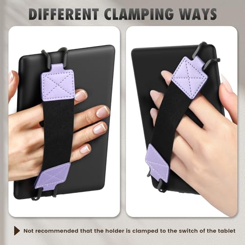 MoKo Security Hand-Strap for 6-8" Kindle eReaders Fire Tablets, Taro Purple - color: Taro Purple, style: Black Strap
