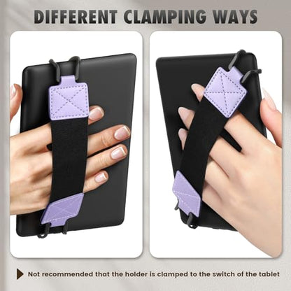 MoKo Security Hand-Strap for 6-8" Kindle eReaders Fire Tablets, Taro Purple - color: Taro Purple, style: Black Strap