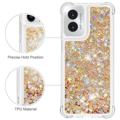 for Moto G Play 2024 Case with Screen Protector, Gold - color: Gold