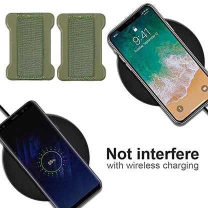 Universal Phone Grip for Smartphones - Phone Holder for Hand for Back of Phone - Wireless Charging Compatible (Black Green) - 2Pack - color: Black Green