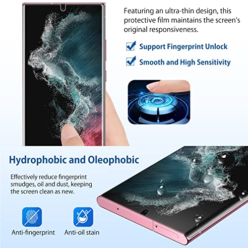 for Samsung Galaxy S22 Ultra Privacy Screen Protector, Anti-Spy Flexible TPU Film [2 Pack], Support Fingerprint Unlock, Positioning Tool, Full Coverage, Case Friendly, Self-healing - size: Samsung Galaxy S22 Ultra