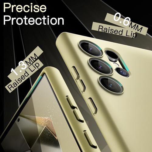 JETech Slim Case for Samsung Galaxy S24 Ultra, Titanium Yellow | Camera Lens Protection, Soft TPU Design, Matte Finish, Shockproof Protection - color: Titanium Yellow, size: S24 Ultra