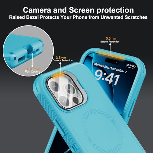 Follaroma for iPhone 16 Pro Case,Magnetic,Heavy Duty Case,6.3'',Teal - color: Teal, size: iPhone 16 Pro 6.3''