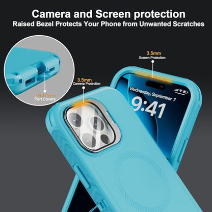 Follaroma for iPhone 16 Pro Case,Magnetic,Heavy Duty Case,6.3'',Teal - color: Teal, size: iPhone 16 Pro 6.3''