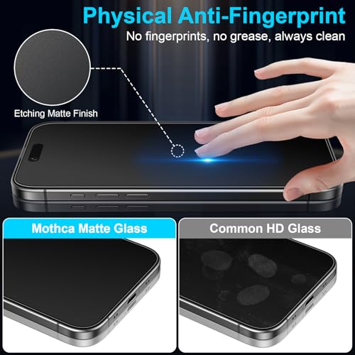 Mothca 2 Pack Matte Glass Screen Protector for iPhone Air / 17 Air 6.5-inch [Auto Fit Box Dust-Free] Edge to Edge Full Coverage Anti-Glare & Anti-Fingerprint Tempered Glass, Smooth as Silk - size: iPhone Air 6.5 inch
