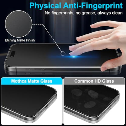 Mothca 2 Pack Matte Glass Screen Protector for iPhone Air / 17 Air 6.5-inch [Auto Fit Box Dust-Free] Edge to Edge Full Coverage Anti-Glare & Anti-Fingerprint Tempered Glass, Smooth as Silk - size: iPhone Air 6.5 inch