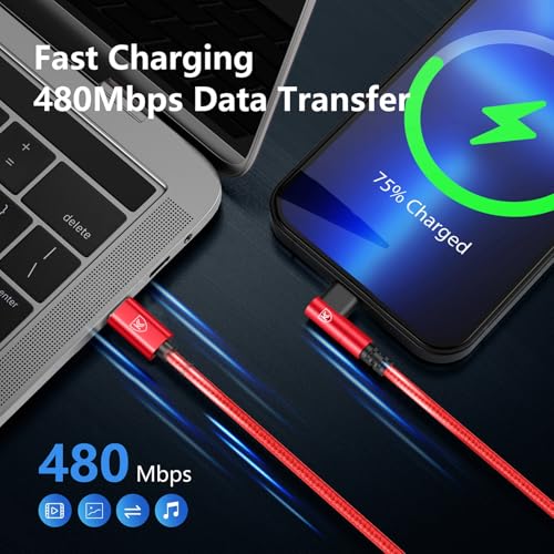 90 Degree USB C to Lightning Cable 10FT iPhone Charger[Apple MFi Certified] - color: Red, size: 10FT, style: USB C to Lightning