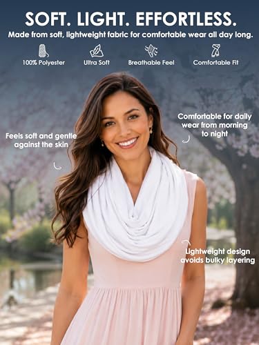 Pop Fashion Solid Color Hidden Zipper Pocket Scarf - Fashion Scarf for Women - All Seasons - color: White