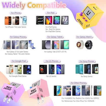 USB C Wall Charger Dual USB A Charger Block Set with Foldable Plug 3Pack - color: 3 Pack