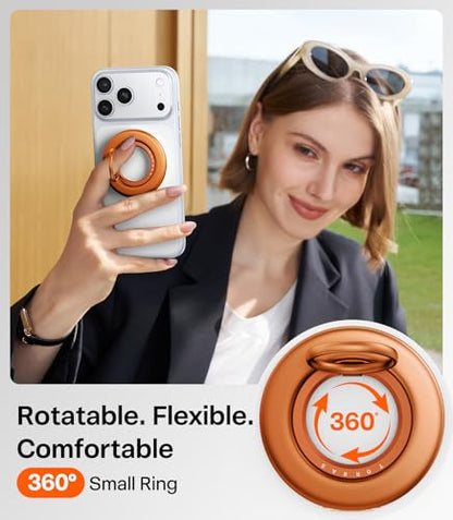 TORRAS 2025 Flagship 360 Magnetic Phone Grip Ring Holder Kickstand, Orange - color: Orange