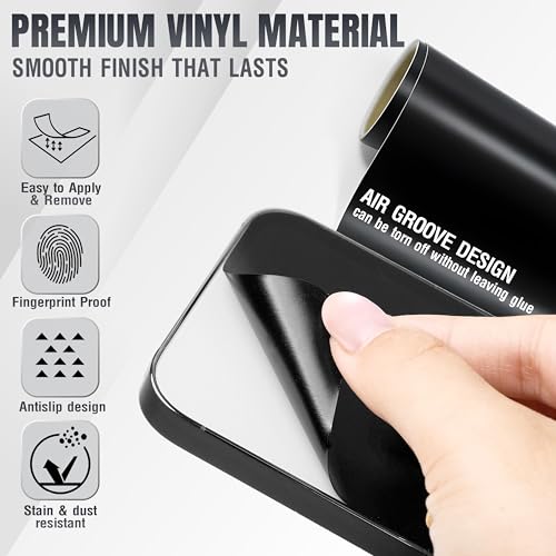 2Pcs Skin Wrap Compatible for iPhone 17 Air – Slim Decal Vinyl Protective Film for Sides & Back – Sleek Fit, Premium Look – Compatible with All iPhone 17 Air Cases - Black - color: Black