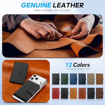 SHIELDON Genuine Leather for Magsafe Wallet, Pebbled Black - color: Pebbled Black