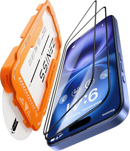 Zeniss NeverBreak 9H+ Hardness for iPhone 16 Screen Protector 12FT Military Grade Protection (Scratch, Shatter, Drop Resistance) Tempered Glass 6.1", 2 Pack with De-Bubble Card, Clear - size: iPhone 16