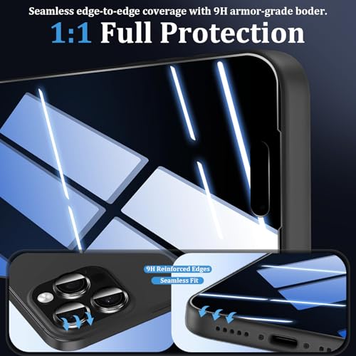 (3+2 Pack) 360° Privacy Screen Protector for iPhone 16 Pro Max 【4 Way Anti Spy】 + Camera Lens Protector,9H Shatterproof, Anti-Peep,Bubble-Free, Case Friendly Easy Installation Frame Included - size: iPhone 16 Pro Max