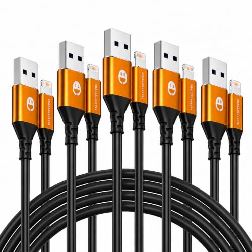 SMALLElectric 5 Pack MFi iPhone Charger 1ft, Short Lightning Cable,Gold - color: Gold, size: 1 Foot