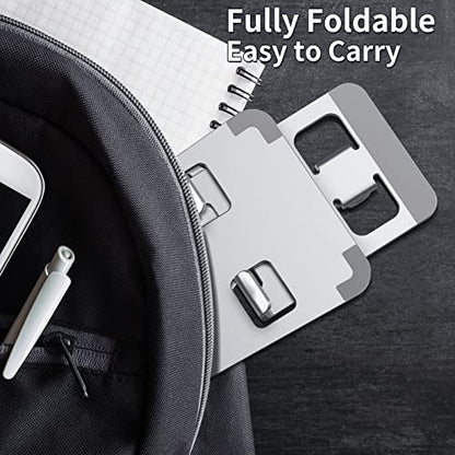 Foldable Cell Phone Stand, Angle Height Adjustable Desktop Holder, Universal, Compatible with iPhone, Samsung, Switch and All Smartphones, Silver