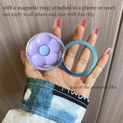 Lovely Flower Shape Phone Grip Compatible with Magsafe, Purple