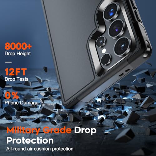 zapica Designed for Samsung Galaxy S24 Ultra Case, Black | Dual Layer Structure Design, Military Grade Drop Protection, Heavy Duty Shockproof Non-Slip Phone Cover - color: Black, size: Samsung Galaxy S24 Ultra 6.8''