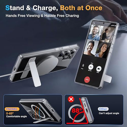 for Samsung Galaxy S25 Ultra Case with MagSafe - color: Clear, size: Galaxy S25 Ultra with Stand