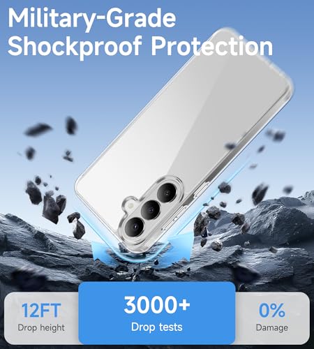 USLAI Case for Samsung Galaxy S26, Anti-Yellowing, Crystal Clear Back, Shockproof & Military‑Grade Drop Protection - Transparent - color: Clear, size: Samsung Galaxy S26