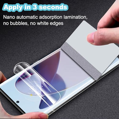 Hydrogel Film Screen Protector for Motorola Edge 50 Ultra -3 Pieces Transparent Soft TPU Protective Film (Anti fingerprint) [Clear HD] [High Sensitivity] [Curved full screen]Gift of auxiliary locator