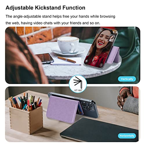 Bocasal for MagSafe Card Wallet for iPhone, Purple - color: Purple