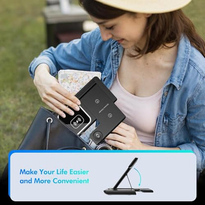 3 in 1 Wireless Charger Charging Station, Wireless Charger Stand for iPhone17 16e 16 15 14 Pro Max 13 12 11,Charging Dock for AirPods 4 3 2 Pro, Apple Watch 11/10/9/Ultra/8/SE/7/6/5/4/3