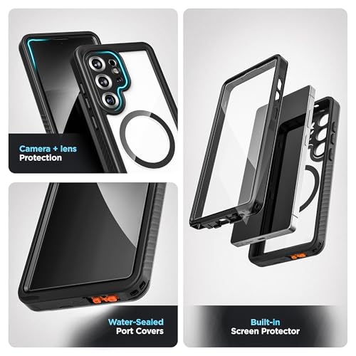 Encased Waterproof Belt Case for Samsung Galaxy S25 Ultra with Holster Clip [Full-Body] 360 Protective Cover with Built-in Screen Protector (IP68, Submersible) - size: S25 Ultra