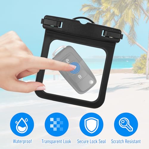 2 Pack Small Waterproof Pouch, Submersible Wallet for Swimming | Waterproof Key Fob Case Floating Keys Holder Pouch Holder for ID Badge Credit Card Money Coins License Water Surfing