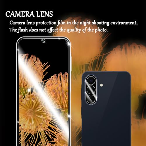 Galaxy A57 / A37 HD Clear Tempered Glass Screen Protector + Camera Lens Protectors, [2+2 Pack] [3D Glass] [Anti-Glare] [Bubble-Free] Screen Protector Glass For Samsung Galaxy A57 / A37 - size: Galaxy A57/A37
