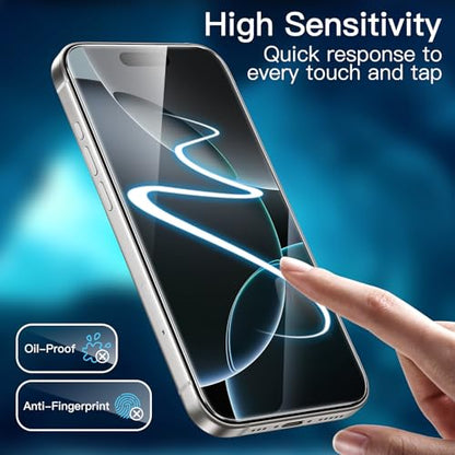 JETech Screen Protector for iPhone 16 Pro, 2+2 Pack - size: iPhone 16 Pro