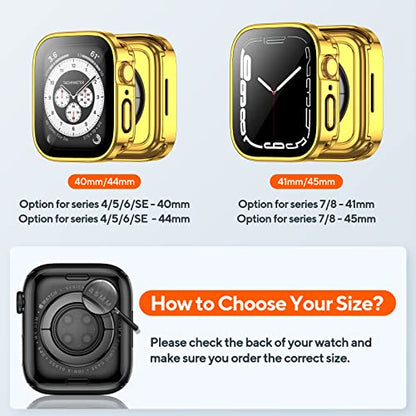 2-Pack Waterproof Case for 40mm Apple Watch SE 3/2/1 Series 6/5/4 - color: Gold/Gold, size: 40mm(SE3/SE2/SE/6/5/4)
