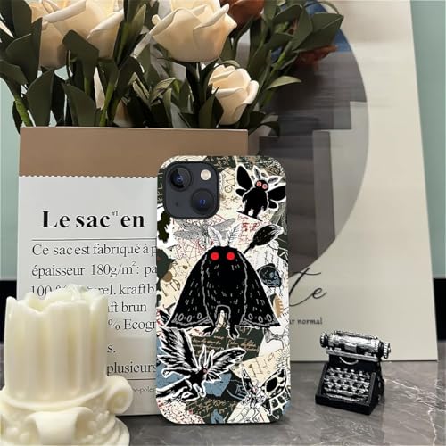 Case for iPhone 13 14, Dual Layer Phone Cover, Mothman Collage | Shockproof Hybrid Phone Case, Soft TPU and Hard PC, Durable Anti-Scratch Protection - color: Mothman Collage, size: Iphone 13/14