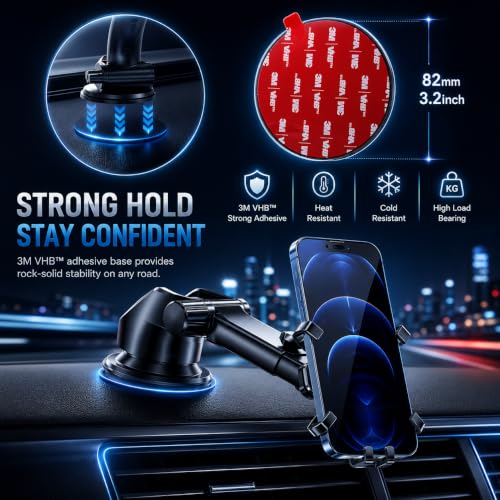 Phone Suction Pad for Car Dashboard, 3.2 Inch 3M VHB Mounting Disk for GPS - size: 1P