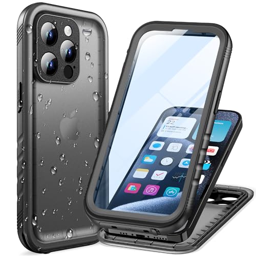 Cozycase for iPhone 15 Pro Waterproof Case Full Body Heavy Duty Black | 360 Shockproof with Screen Camera Protector Military Grade Double Water Dust Drop Proof Hard Rugged Tough Front Back Cover - color: Black, size: For iPhone 15 Pro