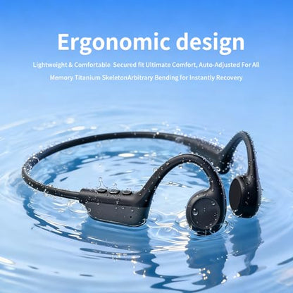 Wireless Bone Conduction Headphones for Sports, Open-Ear Bluetooth 6.0 Earphones with Built-in Mic, Secure Fit IPX5 Sweatproof, Quick Charge & 10H Playtime for Running, Cycling, Hiking and Workout