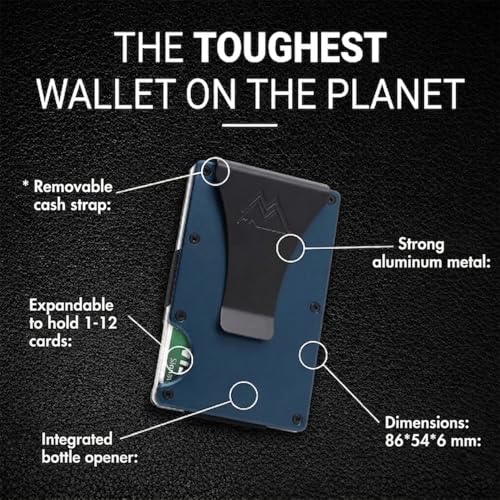 Mountain Voyage Minimalist Wallet for Men - Slim RFID Wallet, Scratch Resistant, Credit Card Holder & Money Clip, Easily Removable Money & Cards (Matte Navy Blue) - color: Matte Navy Blue