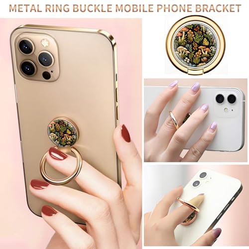 Cell Phone Ring Holder, Cute Metal Phone Grip Stand Finger Ring Kickstand, Flexible 360°Rotation Phone Tablet Case Accessories Compatible with Most Phones Cute Mushroom Butterfly - color: Cute Mushroom Butterfly
