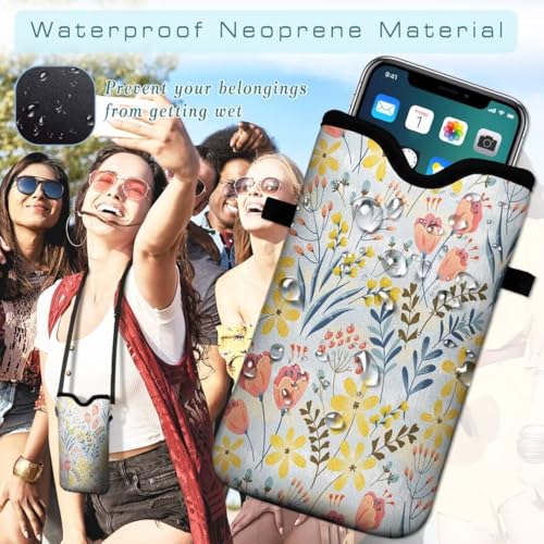 Cell Phone SleevesBag Case Crossbody Neoprene Holder Lanyard Phone Pouch for Women Men 7.5 X 4.5 Inches - Grass - color: Grass