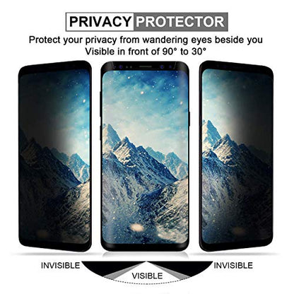 [2 Pack] Galaxy Note 9 Privacy Screen Protector, Premium Anti-Spy Tempered Glass [Case Friendly] [Anti-Scratch] 9H Hardness Screen Protector for Samsung Galaxy Note 9