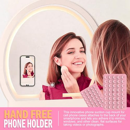 Double Sided Silicone Suction Phone Holder Mount, Silicon Accessory for iPhone and Android, Hands-Free Mirror Shower Phone Holder, TikTok Videos and Selfies (Combo F) - color: Combo F